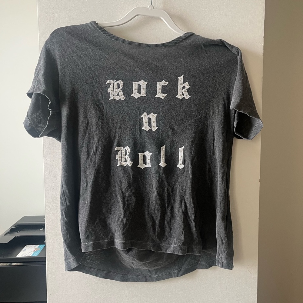 COPY - Kelly Ripa Rock and Roll T-Shirt Grey and White